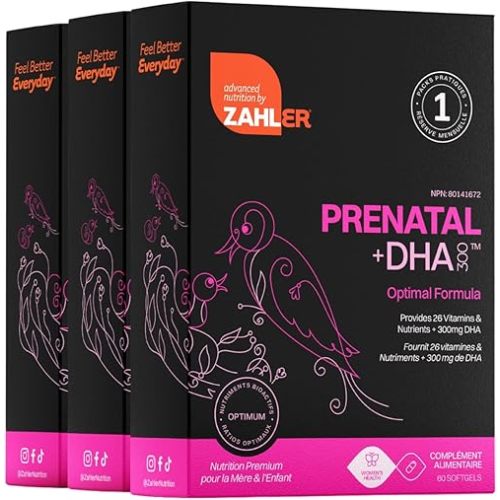 Zahler Prenatal Vitamin with DHA & Folate - DHA Supplements & Prenatal Multivitamin for Mother and Child - Kosher Prenatal DHA Prenatal Vitamins with Iron, Pre Natal Softgels (180 Count (Pack of 1))