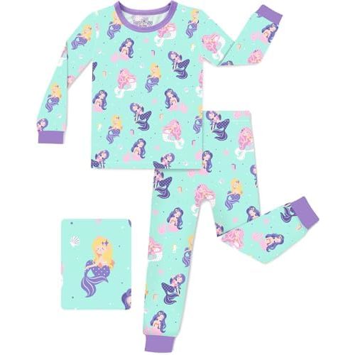babee Reshinee Bamboo Viscose Toddler Girls Kids Pajamas Unicorn Mermaid Pjs Long Sleeve Snug fit 12M-8Y 2pcs Soft Jammies