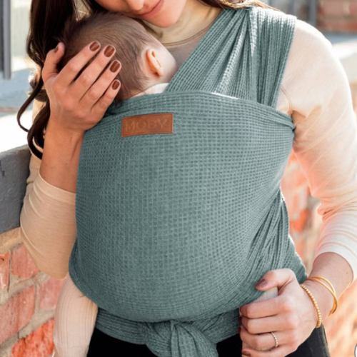 Moby Classic Wrap Waffle Knit Baby Carrier - Saguaro: Hip Carrier, Facing-In Front Carrier,