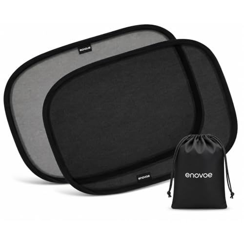Enovoe Car Window Shades for Baby (4 Pack) - 21"x14" - Sun Shade Blocker, Cling - Glare Shield and UV Rays Protection for Your Child - Side Windows Screens for SUV- Mesh Window Shades for Car Baby