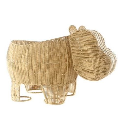 Kaplan Early Learning Hippo Shaped Washable Wicker Floor Basket