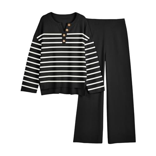 LILLUSORY Women's 2 Piece Lounge Sets Oversized Slouchy Matching Cozy Knit Sets