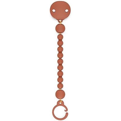 Suavinex Color Essence Silicone Baby Pacifier Clip, Single Piece 100% Soft Silicone Chain, Baby Accessories, Baby Essentials, Designed in Spain, Sunset Orange