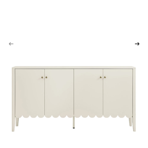 Henley Scalloped Edge 59 in. Wide Sideboard, Light Sand