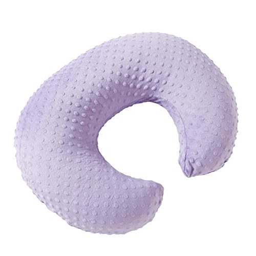 Dots Nursing Pillow Cover, Plush Breastfeeding Pillow Case | Slipcover Fits Nursing Pillow, Breathable Super Soft Snug Positioners for Baby Boy Baby Girl (Lavender)