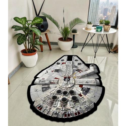 Millennium Falcon Rug, Star Wars Movie Decor, Customizable Space Ship Carpet