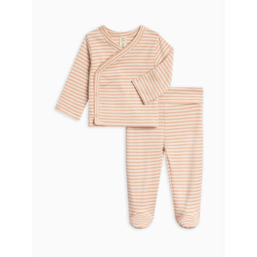 Riley 2 Piece Kimono Wrap Top and Pant Set - Ballet Stripe, 0-3M