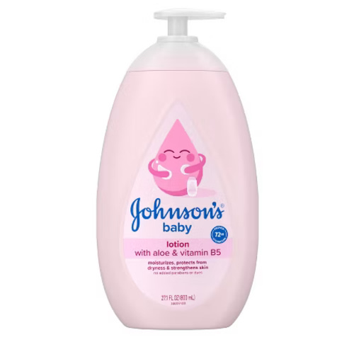 Johnson's Baby Lotion with Coconut Oil, Aloe Vera & Vitamin B5, 72 HR Hydration, Skin Moisturizer, Hypoallergenic, Safe for Newborn, Protects From Dryness &; Strengthens Skin, 27.1 fl. oz