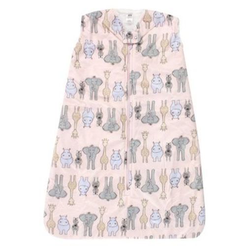 Hudson Baby Infant Girls Mink with Faux Shearling Inner Sleeping Bag, Sack, Blanket, Pink Safari, 0-6 Months