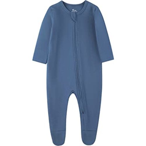 O2 BABY Baby Boys Girls Organic Cotton Zip-Front Sleeper Pajamas, Footed Sleep 'n Play