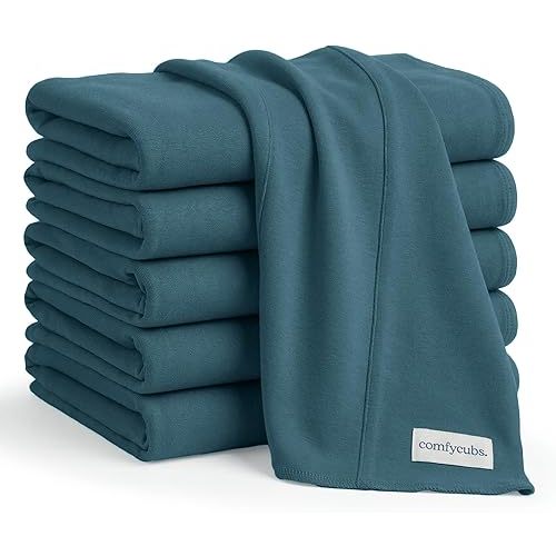 Comfy Cubs Baby Burp Cloths Set (Pack of 6) - Large, 6-Layer, Ultra Absorbent 100% Cotton for Infant Spit-Up, Drool, and Messes - Soft, Gentle, Thoughtful New Born Baby Gifts, Neptune