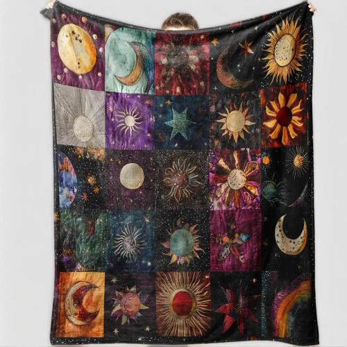 Star & Moon Pattern Blanket, 1 Count Soft Comfortable Throw Blanket, - TikTok Shop