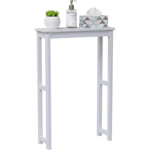 Alaterre Furniture Dorset Over-the-Toilet Storage Shelf, White, 27”x9”x37”