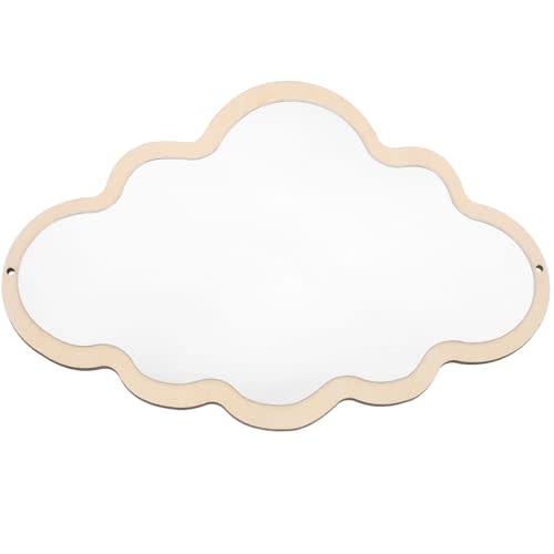 FOMIYES Mirror Cloud Wooden Mirror Cartoon Safety Shatterproof Mirrors Wall Sticker Nordic Bedroom Nursery Decoration Mirrors