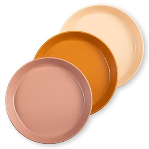 Tiny Twinkle Tableware 3-Pack Plate Set, BPA-Free Cups, Plates and Bowls for Kids/Toddlers (Sand, Cinnamon, Taupe)