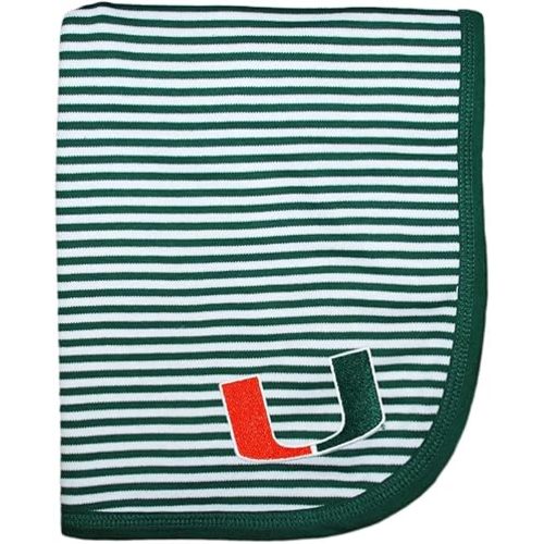 Creative Knitwear Miami Hurricanes Striped Baby and Toddler Blanket
