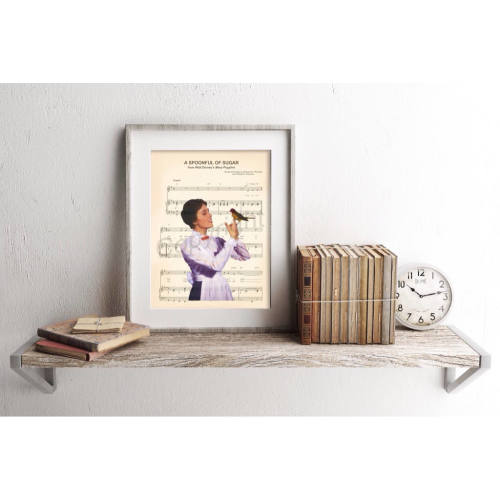 Mary Poppins Spoonful of Sugar Sheet Music Art Print