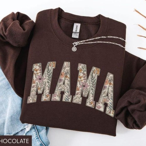 Mama Sweatshirt, Mama Sweater, Mama Floral Sweatshirt, Floral Mama, Cute Mom Sweatshirt, Trendy Mom Gift-Shirt women- women's t shirts - TikTok Shop