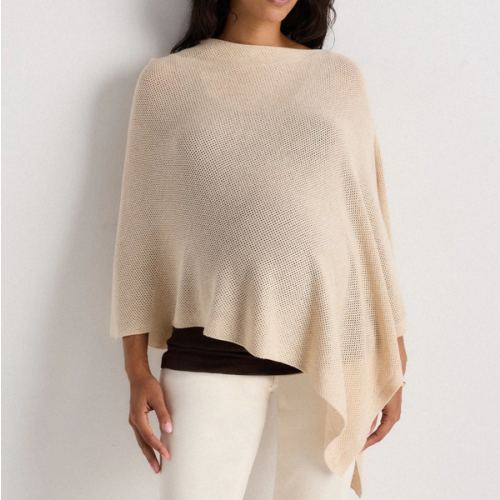 Lightweight Cotton Cashmere Nursing Shawl in Heather Oatmeal