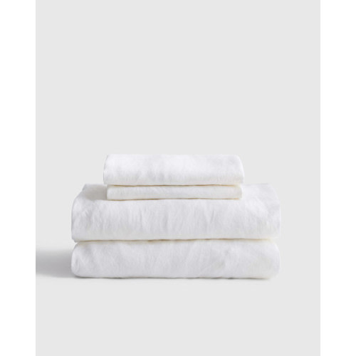 100% European Linen Sheet Set | Quince in White