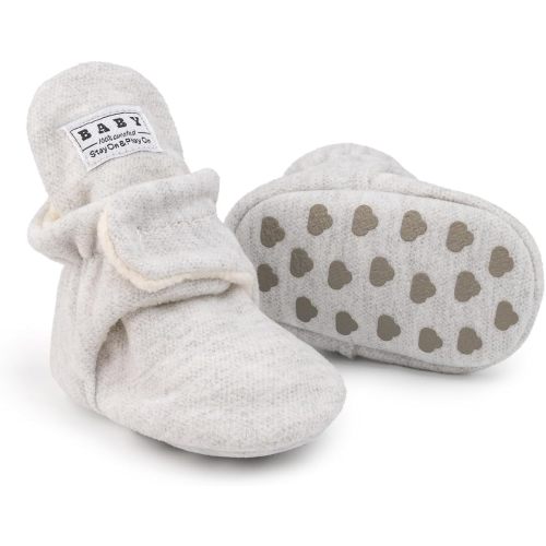 Sawimlgy Newborn Infant Baby Girl Boy Cotton Booties Stay On Sock Slippers Soft Bedroom Shoes Non-Skid Ankle Boots With Grippers Toddler Crib Warm Shoe First Walker Birthday Shower