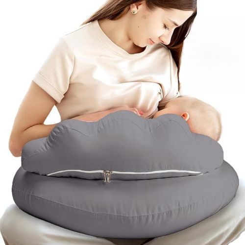 PILLANI Nursing Pillow, Breastfeeding Pillows for Enhanced Safety & Comfort for Mom & Baby, Removable Cotton Cover, Adjustable Waist Strap, Breastfeeding Essentials, Baby Registry Search