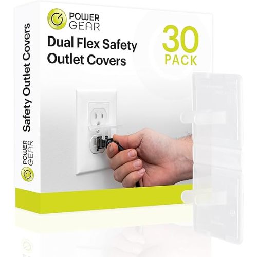 Power Gear Flexible Outlet Covers Baby Proofing Child Proof Plug Covers for Electrical Outlets Easy Install Outlet Plug Covers UL Listed Shock Prevention Clear 74749 30 Count