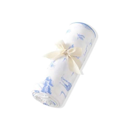 Swaddling Blanket and Nursing Cover in Toile Safari