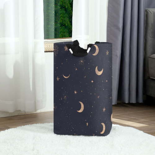 Starry Night Foldable Laundry Hamper 12.6x11x22.7in with Handles for Bathroom Bedroom Storage
