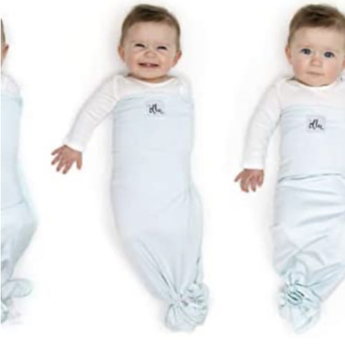The Ollie Swaddle -- Helps to Reduce The Moro (Startle) Reflex -- Made from a Custom Designed Moisture-Wicking Material (Sky)