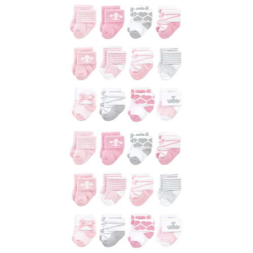 Hudson Baby Cotton Rich Baby Terry Socks 24-Pack, Royal, 6-12 Months