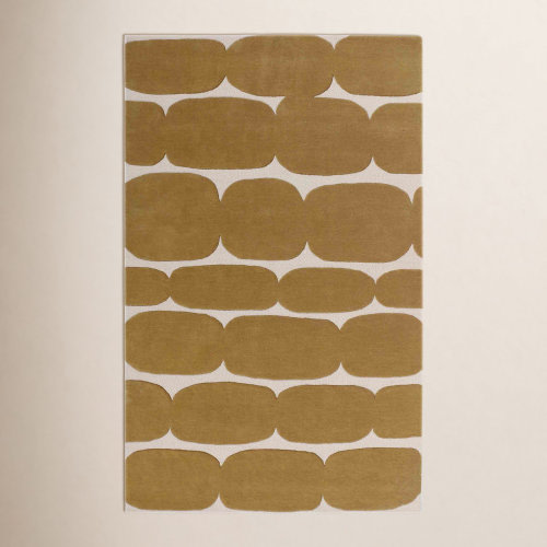 LOOMY Brick Road Handmade Tufted Wool/Cotton Mustard Yellow/Ivory Area Rug & Reviews - Wayfair Canada