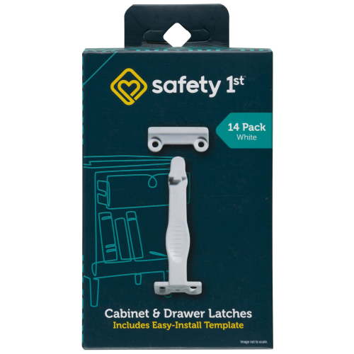 Safety 1ˢᵗ Cabinet & Drawer Latch (14pk), White