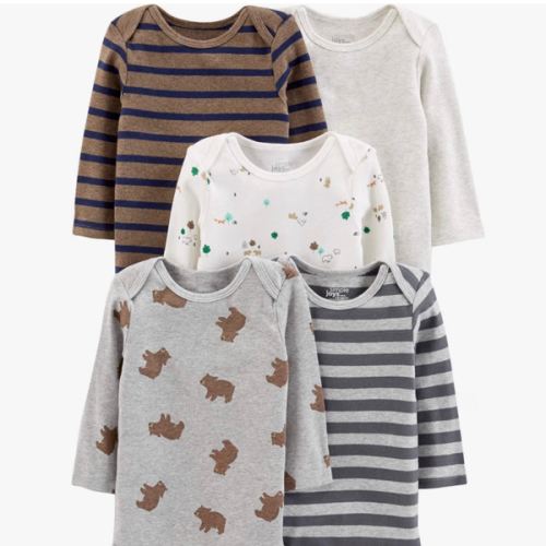 Simple Joys by Carter's Baby Boys Long-Sleeve Bodysuit Pack of 5Bodysuit