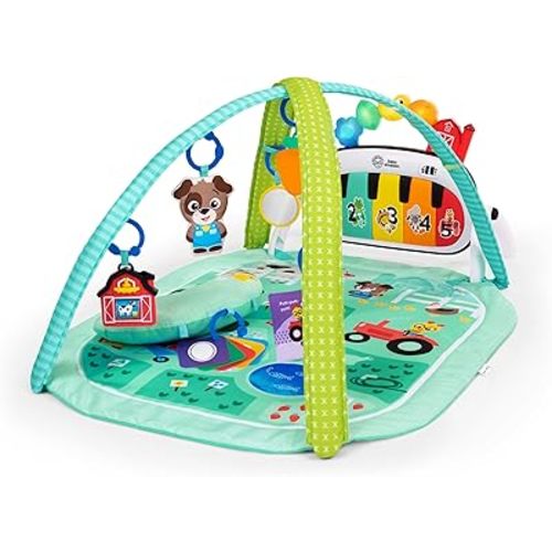 Baby Einstein Farm Explorers 4-in-1 Kickin’ Tunes Musical Meadow Music & Language Discovery Gym, Ages 0 Months and Up