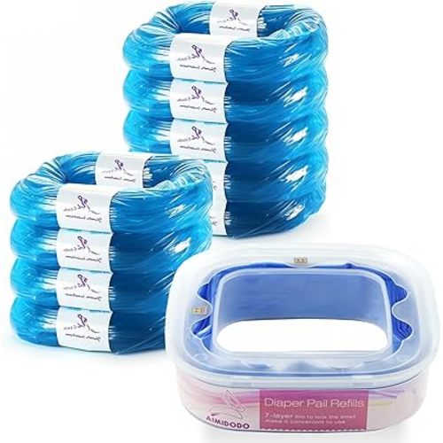 Diaper Pail Refill Bags Compatible with Diaper Genie Select Pail, Classic Pail, Compact Pail,Square Pails Diaper Pails Refills - Pack of 9