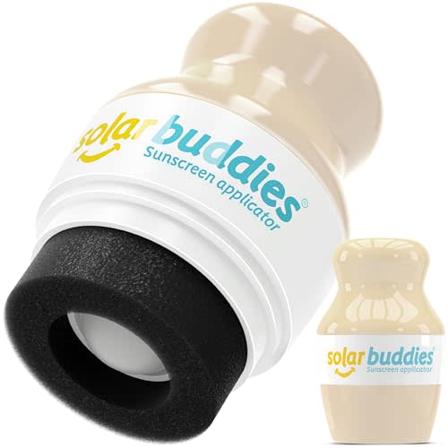 Solar Buddies Sunscreen Applicator - Single Nude - Refillable Roll on Sponge Sunscreen, Suncream & Lotion Applicator For Kids, Adults & Families - Holds 3.4fl oz, Perfect Size for Travel