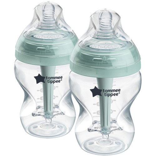 Tommee Tippee Baby Bottles Advanced Anti-Colic Baby Bottle with Slow Flow Breast-Like Teat 260ml 0m+ Self-Sterilising 2 Pack