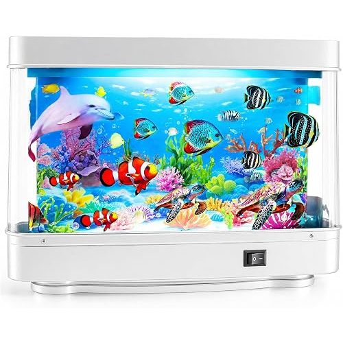 Frutiger Aero Fish Lamp Aquarium Lamp, Marine Dolphin Fake Fish Tank Decor