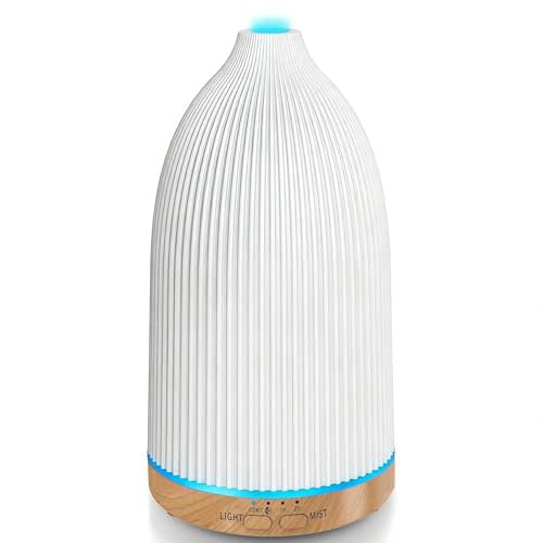 URPOWER 100ML Essential Oil Diffusers for Home with 7 LED Color Changing Lights, Timer & Auto-Off Ultrasonic Aromatherapy Diffuser Cool Mist Humidifer Scent Diffuser for Bedroom, Office, Yoga