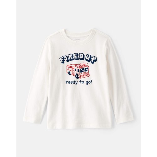 Toddler Boy Firetruck Long-Sleeve Graphic Tee - White | Carter's