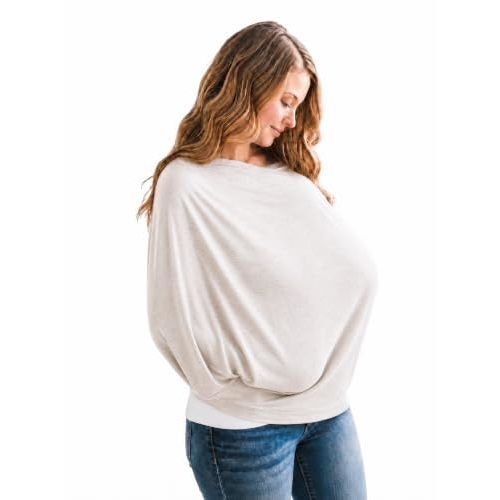 Copper Pearl Nursing Cover for Breastfeeding – Multi-Use Baby Car Seat Cover, Stroller Cover & Breast Feeding Cover Up for Women, Stretchy Breathable High Quality Cover for Boy or Girl, Oat