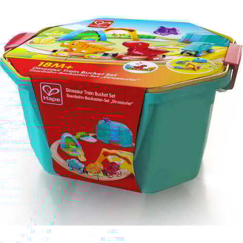 Hape: Dinosaur Train Bucket Set - 27pc, Wooden Train & Puzzle Toy - Hape | Maisonette