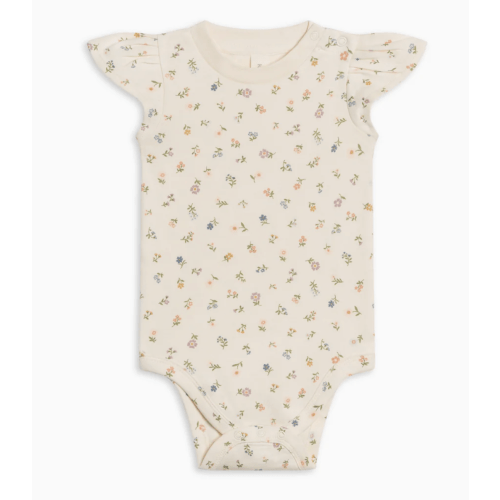 Colored Organics Pearl Petal Sleeve Bodysuit, 0-3m, Petaline Floral