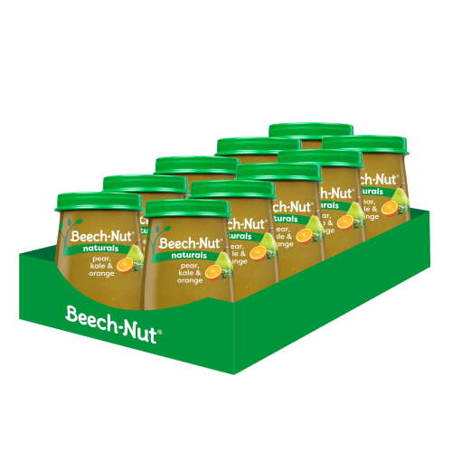 Beech-Nut Naturals Immune Support Stage 4 Baby Food, Pear Kale & Orange, 4 oz Jar (10 Pack)