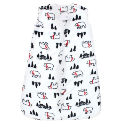 Hudson Baby Infant Girls Plush Sleeping Bag, Sack, Blanket, Sleeveless Winter Bear, 0-6 Months