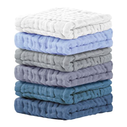 Amazon.com: Cuddle Campus 6 Pack Muslin Baby Washcloths, Burp & Wash Cloths for Babies | 100% Cotton, Extra Soft & Absorbent, 12×12 Inches (Stretched Size), Baby Bath Towels for Newborn Girls & Boys