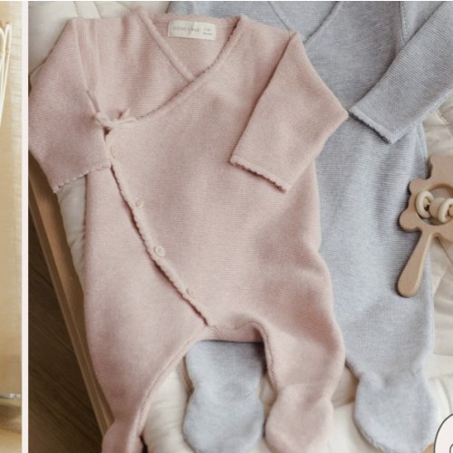 Wrap Knit Footie || Heathered Rose