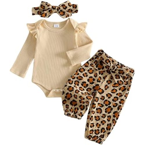 Kuriozud Newborn Baby Girl Clothes Outfits Romper Pants Headband Set Fall
