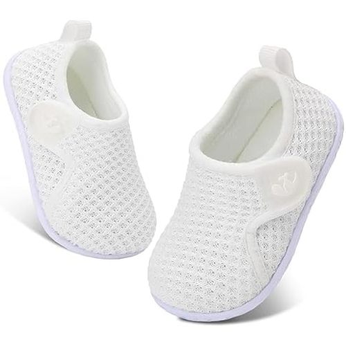 FEETCITY Baby Boys Girls First Walking Shoes Infant Sneakers Crib Shoes Breathable Lightweight Slip On Shoes